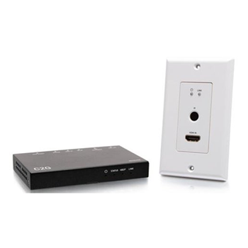 C2G C2G30025 HDMI HDBaseT + RS232 and IR over Cat Extender Single Gang Wall Plate Transmitter - 4K 60Hz