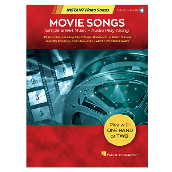 Hal Leonard HL283718 Movie Songs Simple Sheet Music w/AA Play-Along