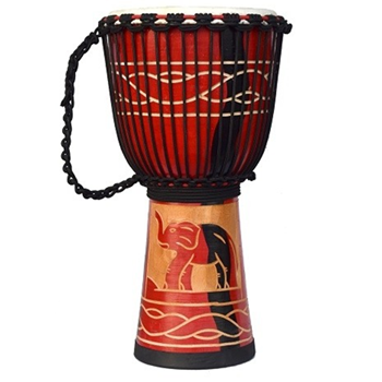 Ecko ECK INDIE60-EBK Djembe Elephant Design - Black