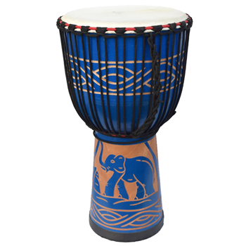 Ecko Percussions ECK INDIE65 EBLU Djembe, Elephant Blue Design