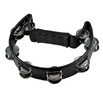 Granite Percussion GP-TAMB5 Half Moon Plastic Tambourine - Black