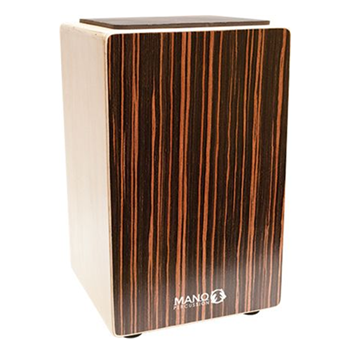 Mano Percussion MP-CAJ100-ES Cajon - Ebony Stripes Finish w/ Removable Snare Block And Bag