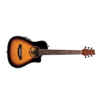 Beaver Creek BCRB501CEVSB Travel Size Acoustic-Electric Guitar - Vintage Sunburst w/ Gig Bag