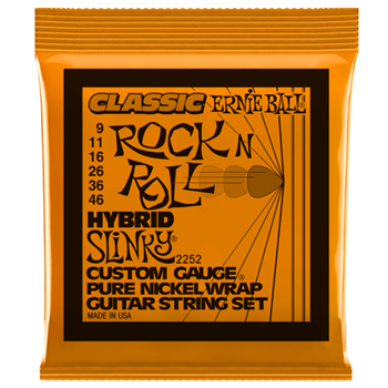 Ernie Ball 2252EB Classic Pure Nickel Hybrid Slinky Guitar Strings- .009-.046