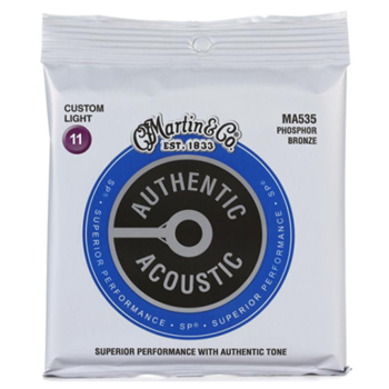 Martin 41Y18MA535 Authentic Acoustic Phospor Bronze Guitar Strings - Gauge 11 - 52