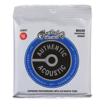Martin 41Y18MA540 Authentic Acoustic Phosphor Bronze Guitar Strings - Light Gauge 12 - 54