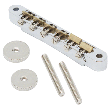 Bandstand P-GKLU-KLP1285C Bridge Set - Abr-1, Wired, Raw Brass Saddles Chrome