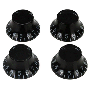 Bandstand P-K551 Set of 4 Knob - Top Hat, Gibson Style See-Through - Black