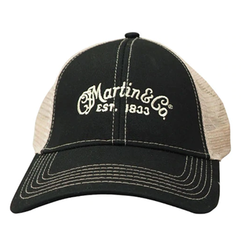 Martin 18H0001 Mesh Trucker Hat in Black w/Tan Mesh