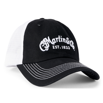 Martin 18NH0066 Mesh trucker Hat in Black w/White Mesh