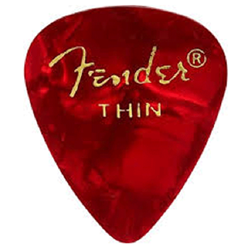 Fender 1980351709 Thin Premium Celluloid Picks 12 Pack - Red Moto