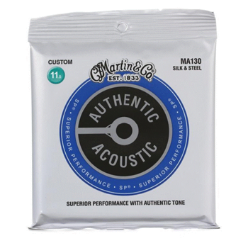 Martin 41Y18MA130 Authentic Acoustic Superior Performance Silk and Steel Guitar Strings - Custom Guage 11.5 - 47
