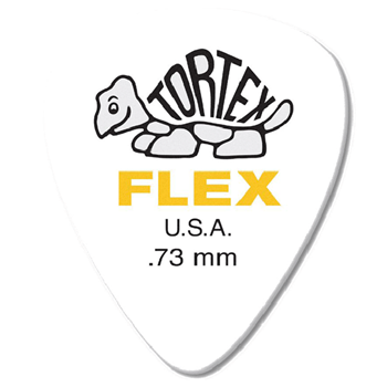 Dunlop 428P.73 Tortex Flex 0.73mm Standard Picks- Yellow (12pk)