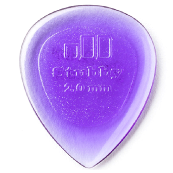 Dunlop 474P-2.0 Stubby Jazz 2.0mm Picks - Purple (6pk)