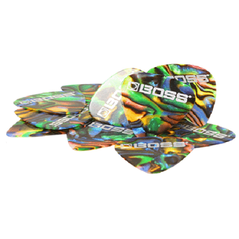 Boss BPK-12-AT Celluloid Pick Thin Abalone 12 Pack
