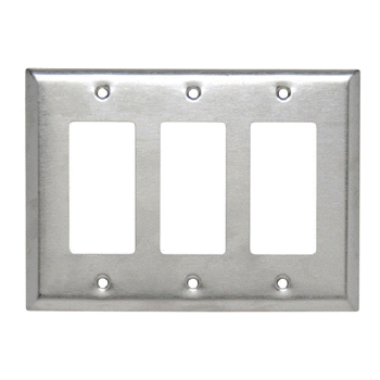 BRTB GP-3D-SS Stainless Steel 3 Gang Decora Plate
