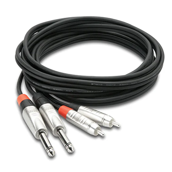 Hosa HPR-010X2 Dual Rean 1/4" TS To RCA Stereo Interconnect Cable - 10ft