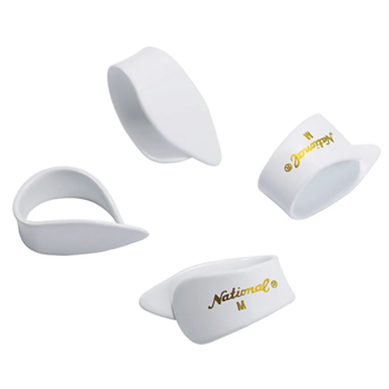 National NP7W-04 Celluloid Thumb Picks Medium - White (4pk)