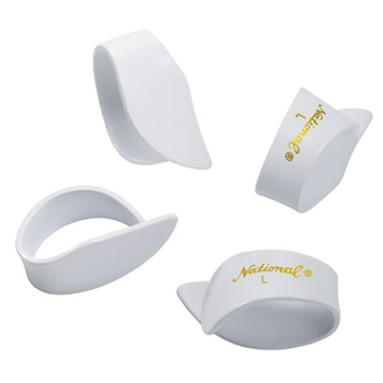 National NP8W-04 Celluloid Thumb Picks Large - White (4pk)