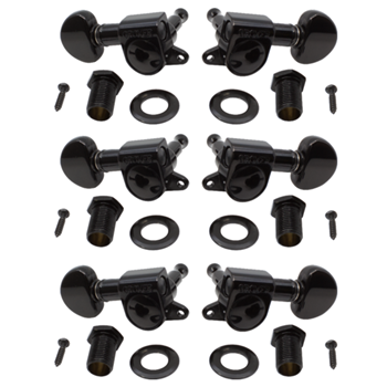 Grover P-GRV-205BC Mini Rotomatic MacHine Heads 3 Per Side Black Chrome
