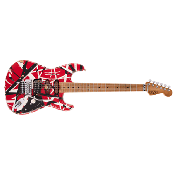 EVH 5107900503 Striped Series Frankenstein - Red w/ Black Stripes Relic
