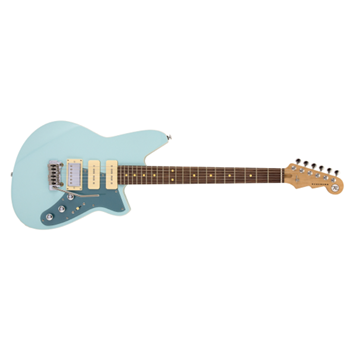 Reverend Guitars SIX-G-CRBL-RW-HB9090-DSBL-W SIX GUN HPP Electric Guitar - Chronic Blue