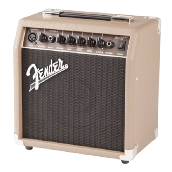 Fender 2313700000 Acoustasonic 15, Portable 15 Watt Acoustic Amplifier, Brown Vinyl