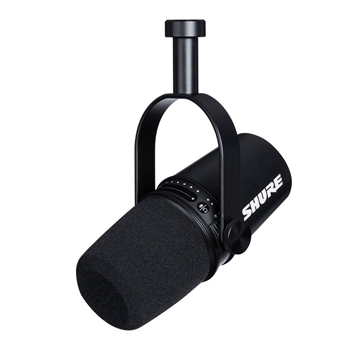 Shure MV7+-K Black Podcasting Microphone with Windscreen & USB-C Cable