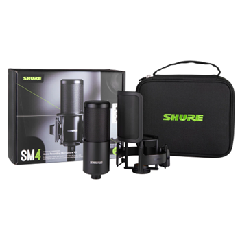 Shure SM4-K-KIT Dual Diaphragm Condenser Microphone Kit with Shockmount - Black