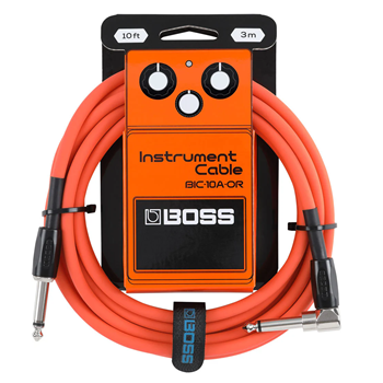 Boss BIC-10A-OR Straight to Right Angle Instrument Cable 10ft - Orange
