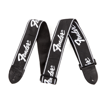 Fender 0990671000 Running Logo Strap - Black and White