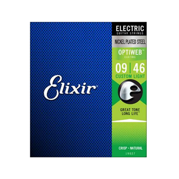 Elixir 19027 Electric Custom Light Nickel Plated Steel With Optiweb Coating .009 - .046