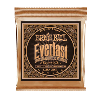 Ernie Ball 2550EB Everlast Coated Acoustic Guitar Strings Phosphor Bronze Extra Light 010 - 050