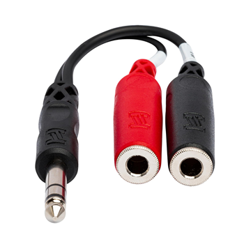 Hosa YPP-117 Stereo Breakout 1/4" TRS male to Dual 1/4" TRS Female