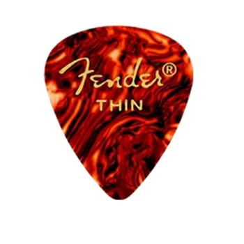Fender 1980351743 Thin Black Moto Premium Celluloid 351 Shape Picks 12-Pack