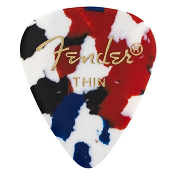 Fender 1980351750 Thin Confetti Classic Celluloid Picks  351 Shape  12 Pack