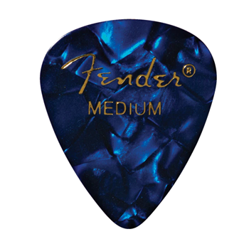 Fender 1980351802 Medium Blue Moto Premium Celluloid 351 Shape Picks 12-Pack