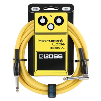 Boss BIC-10A-YL Straight to Right Angle Instrument Cable 10 ft - Yellow