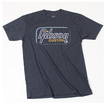 Gibson GTS-GCRL Custom Grey/Yellow T-Shirt - Large
