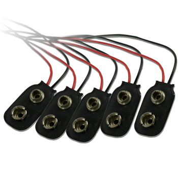 WD Music WD-9VBT-5 9v Battery Terminal Pack with Attached Leads (5pk)