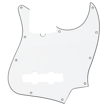 0991335000 Fender Pickguard for Jazz Bass 10-Hole w/ Truss Rod Notch 3-Ply - White