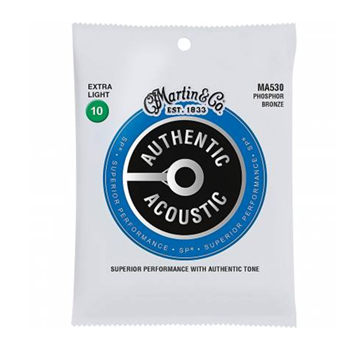 Martin 41Y18MA530 Authentic Acoustic Phosphor Bronze Guitar Strings - Extra Light Gauge 10 - 47