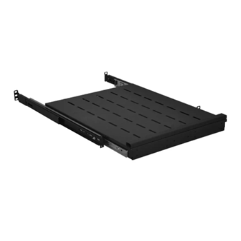 Syncproducts SSYS-SS1U SyncSystem Universal 1U Sliding Shelf 14'' Deep For Server Cabinet, Black