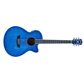 Washburn EA15TBL-U Festival EA15 Acoustic-Electric Guitar in Transparent Blue