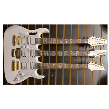 Bandstand TNE-JEMWHT Triple Neck 12/6/6 String Electric Guitar Pearl White