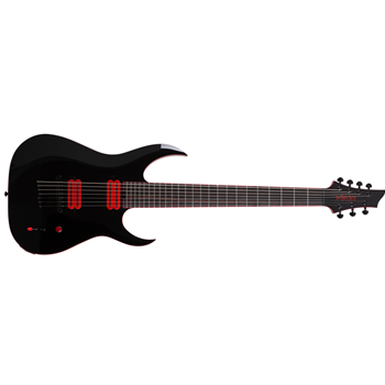 Schecter 3891-SHC Sunset Red Dawn 7-String Electric Guitar - Gloss Black