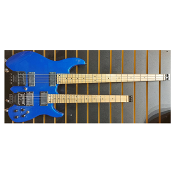 Honair HL-B6-BLUE Double Neck Headless Bass/6 String Electric Metalic Blue