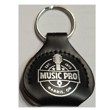 Levys A61C-BLK Leather Pick Holder Key Fob with Silver Ring - Black