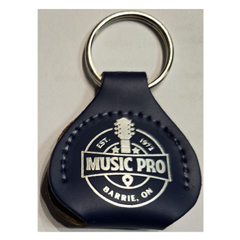 Levys A61C-BL Leather Pick Holder Key Fob with Silver Ring - Blue