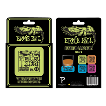 LCDTLC-7809 Ernie Ball Leather Coaster Set of 4